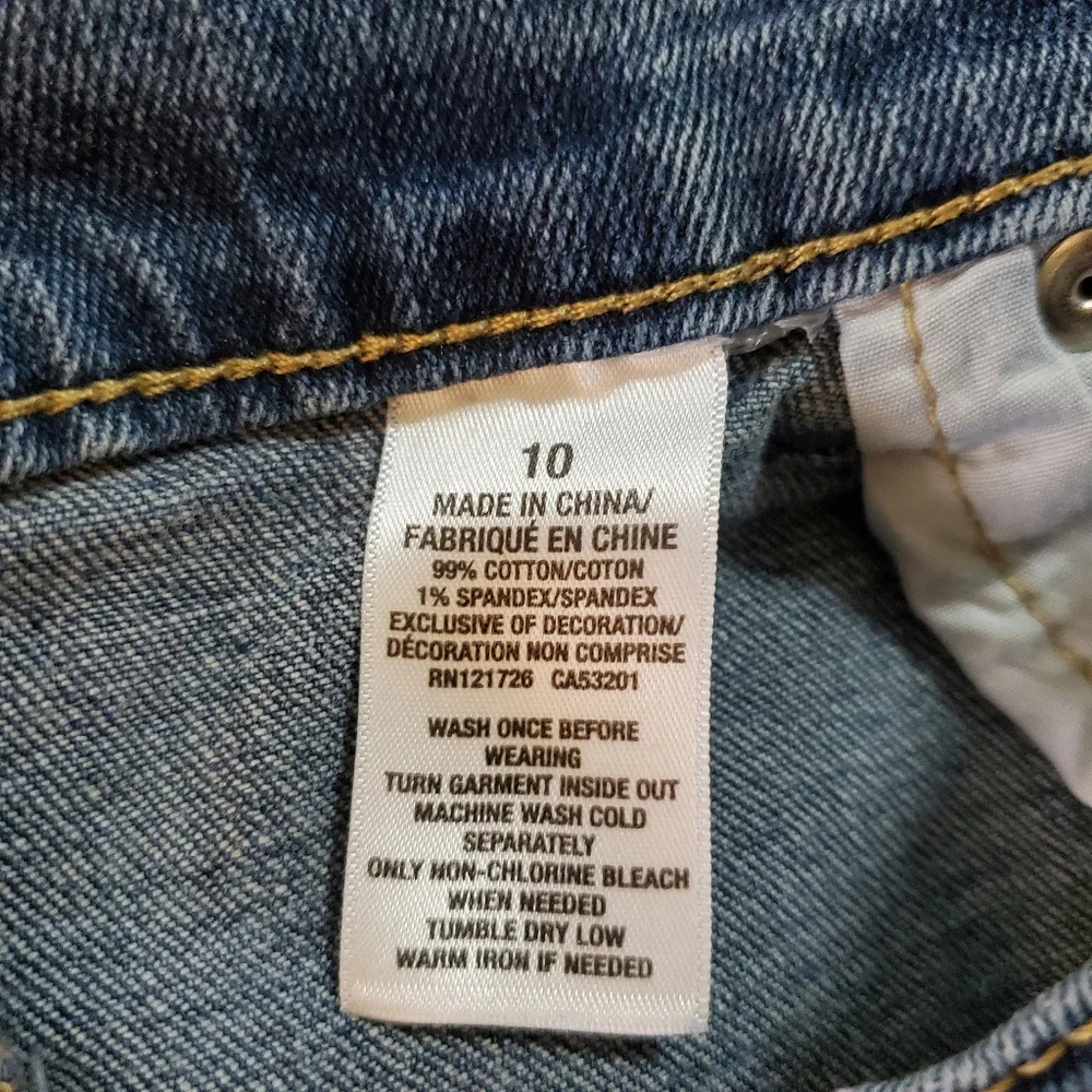 Aeropostale Denim Stretch Distressed Roll Cuff‎ Denim Shorts Size 10